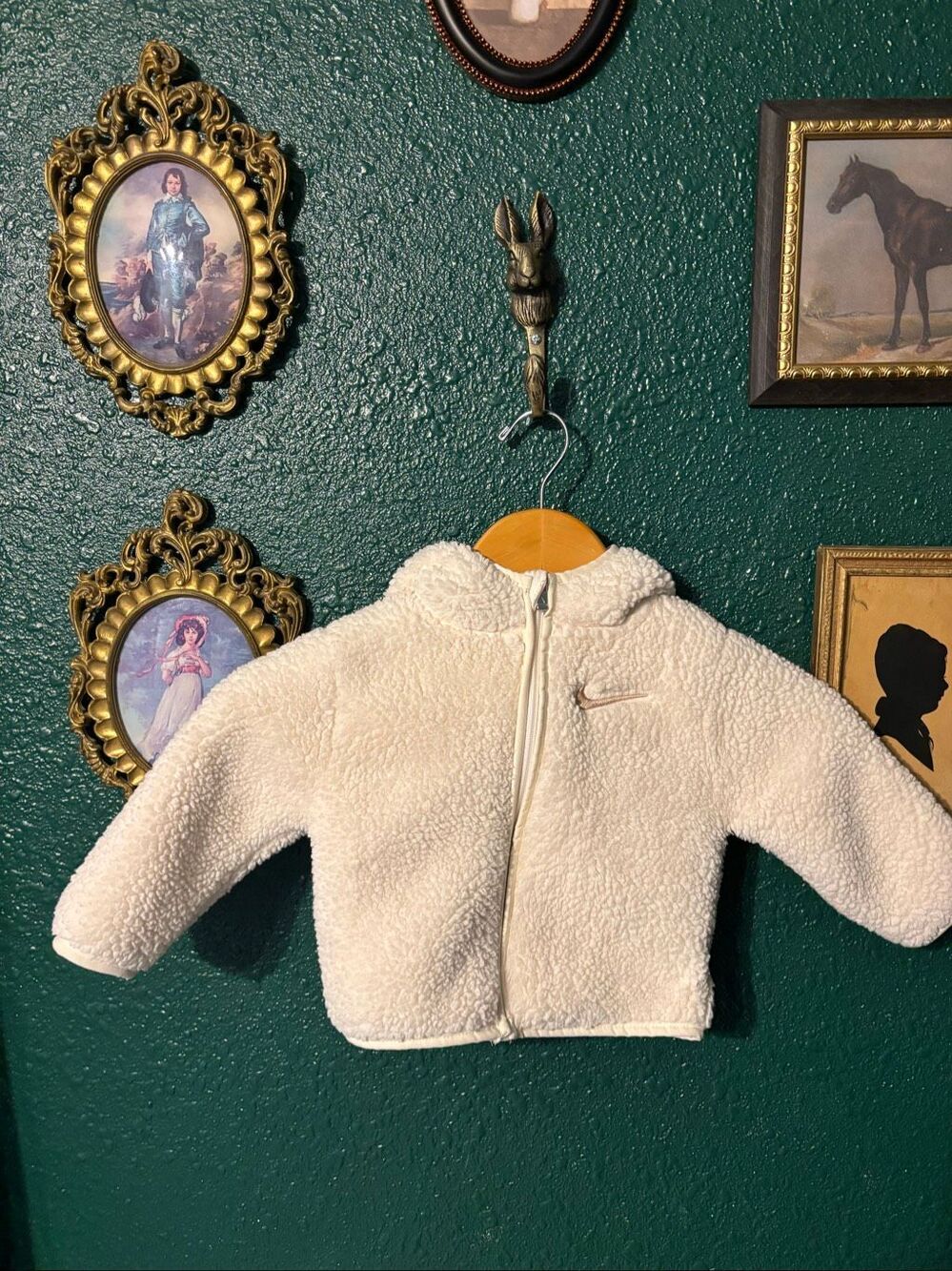 Nike Cream Sherpa Zip Up Jacket Size 18 Month